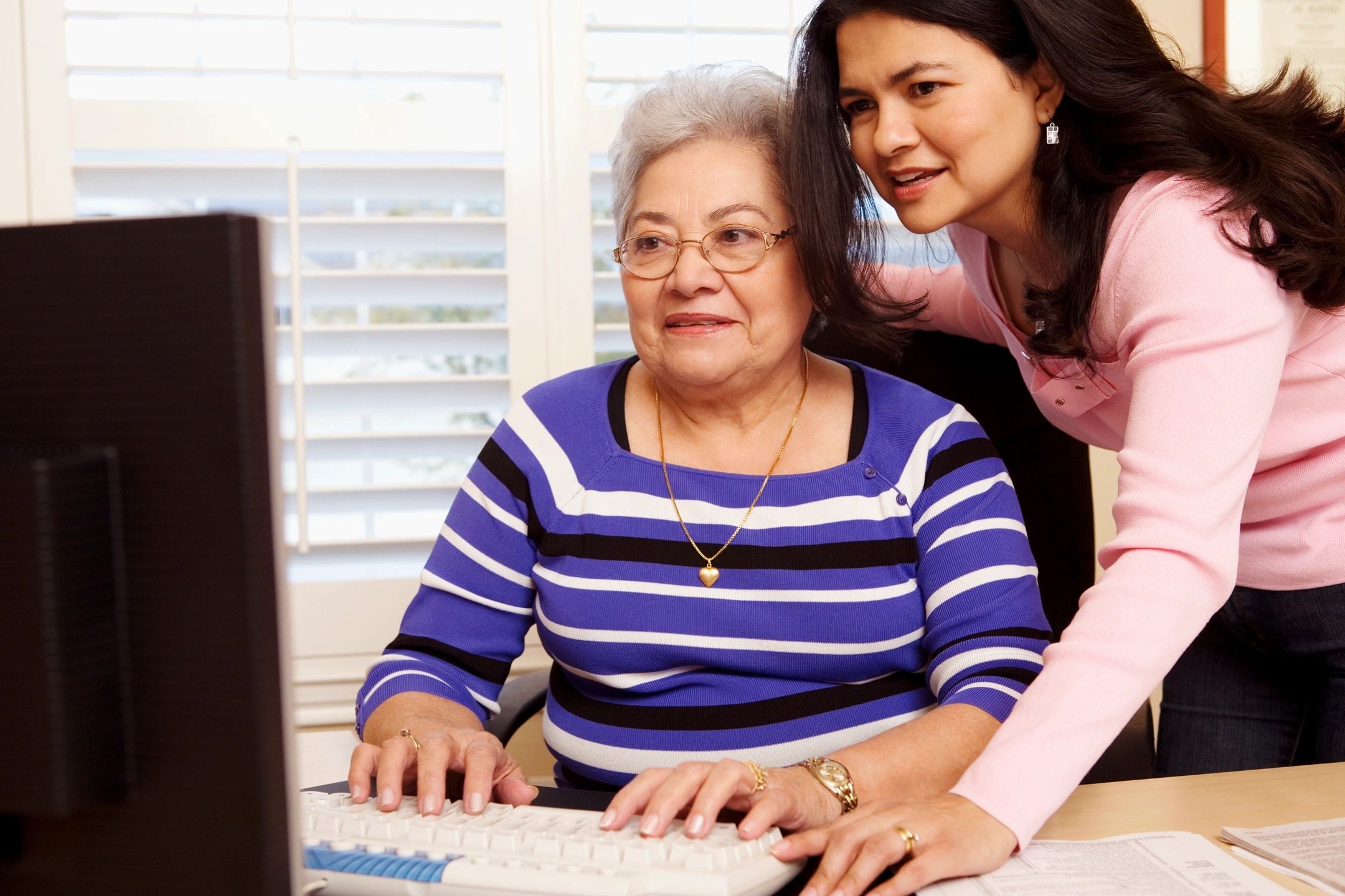 helping elderly person